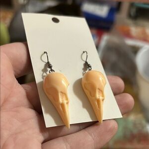 Bird skull earrings